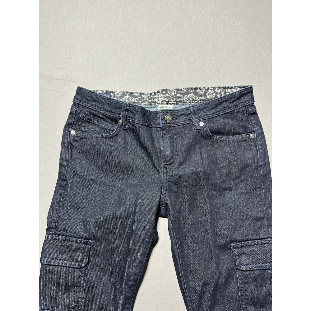 Patagonia Women's Sz 29 Dark Wash Low Rise Iron Clad Denim Cargo Jeans - Picture 6 of 16